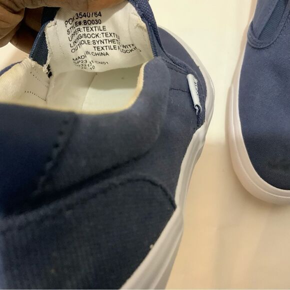 J. Crew Crewcuts Canvas fancy blue  Slip On Sneakers women’s Size10 - Picture 8 of 9